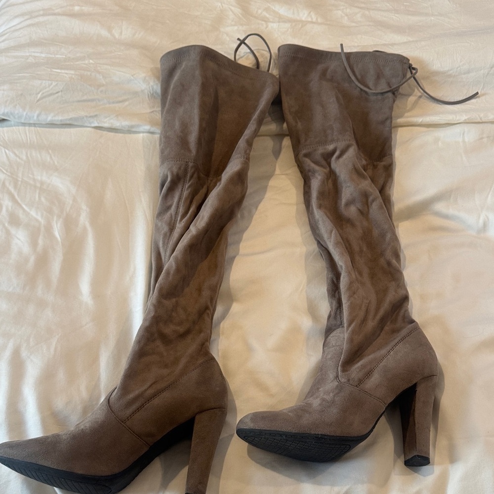 Steve Madden Taupe Over the Knee Boots